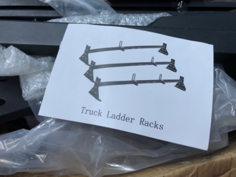 Photo 5 of **MINOR DAMAGE USED**
Universal Van Ladder Roof Racks, 3 Bars, Adjustable Matte Coating Van Rack with Ladder Stoppers, Fit Chevy Express Fullsize Van 1996-Up,Suitable for Vans with Rain Gutter,800LB Load-Capacity