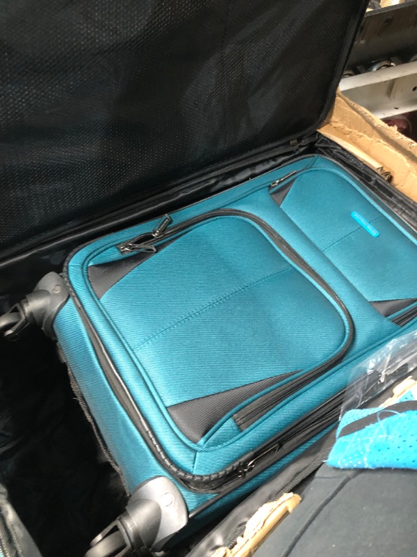 Photo 2 of **MINOR DAMAGE USED**
U.S. Traveler Aviron Bay Expandable Softside Spinner Wheels, Teal, 2 Piece Luggage