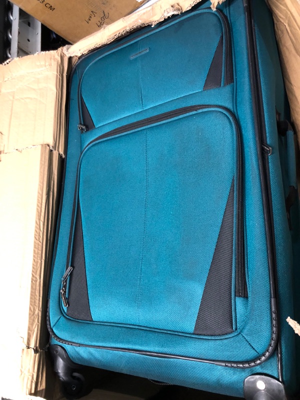 Photo 3 of **MINOR DAMAGE USED**
U.S. Traveler Aviron Bay Expandable Softside Spinner Wheels, Teal, 2 Piece Luggage