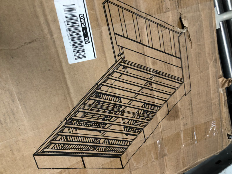 Photo 1 of ***UNABLE TO IDENTIFY EXACT ITEM - PARTS LIKELY MISSING - SEE PICTURES***
LM-02-B37750 Bed Frame with Slats, White/Upholstered