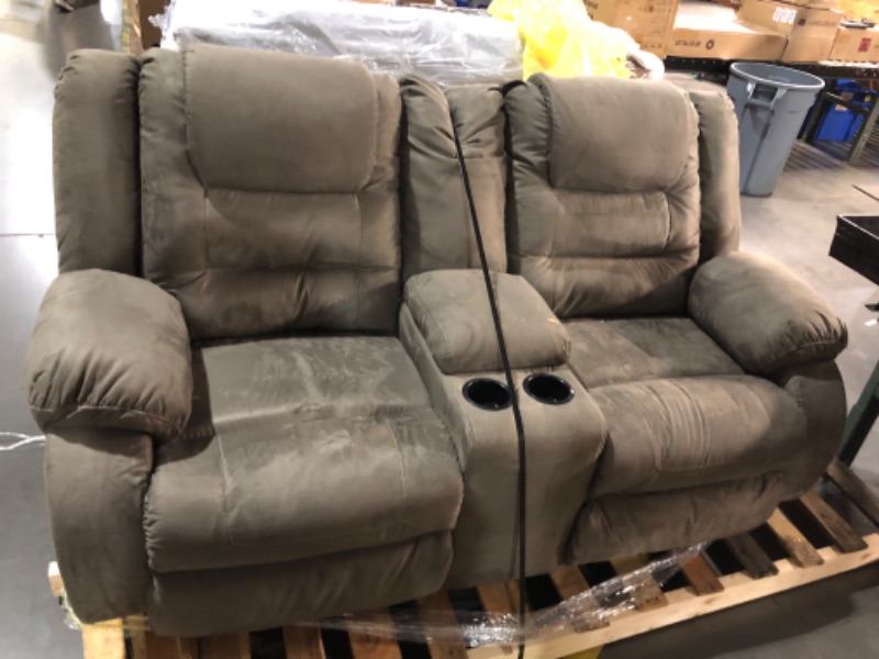 Photo 7 of ***COLOR LIGHTER IN PERSON-MINOR DAMAGE TO BACK STILL SEEMS FUNCTIONAL-TRUCK/TRAILER PICKUP ONLY***
Corduroy Living Room Furniture Set Reclining Sofa Set Loveseat Furniture Sets in Living Room Sofa Recliners (Loveseat, Taupe 