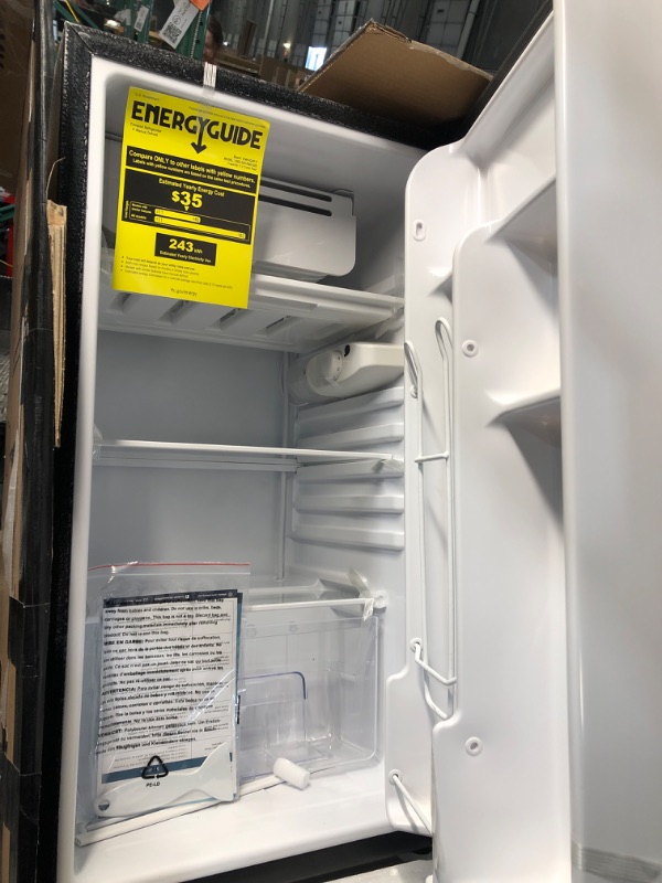 Photo 4 of ***USED - MAJOR DAMAGE - UNTESTED - SEE COMMENTS***
EUHOMY 3.2 Cu.Ft Mini Fridge with Freezer, Single Door Compact Refrigerator, Energy Saving, Mini Refrigerator Adjustable Thermostat, Mini fridge for Bedroom, Dorm, Office, Silver