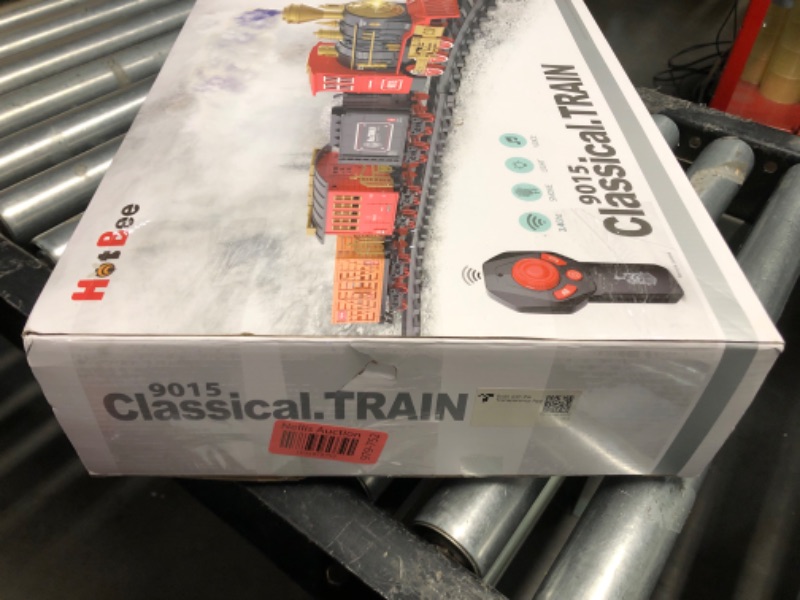 Photo 1 of Hot Bee Train Set - Christmas Train with Remote Control Train Toys for Boys with Smokes, Lights and Sound,Toy Train Set for Under Christmas Tree, Toddler Model Trains for 3 4 5 6 7 8+ Years Old Kids