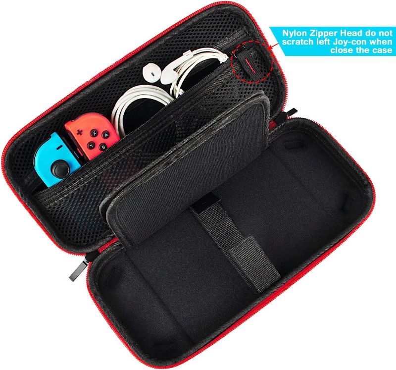 Photo 1 of ***STOCK PHOTO REFERENCE ONLY***SWITCH CASE Compatible with Nintendo Switch - Deluxe Hard Shell Travel Carrying Case, Pouch Case for Nintendo Switch Console & Accessories, Streak Red