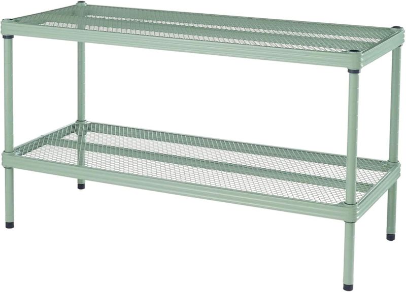 Photo 1 of ***IMAGE FOR REFERENCE***
2 Tier Full Size Metal Storage Shelves for Kitchen, Office, and Garage Organization with Locking Clips, Sage Green