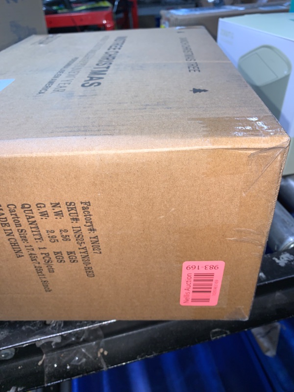 Photo 1 of 2 Pack Outdoor Christmas Tree 30 INCH, Battery Operated with 100 LED Lights, Prelit Small with Pine Cones and Gold&red Balls, Pre-Decorated Green Xmas Tree for Pathway, Porch