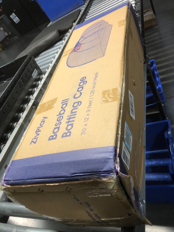 Photo 1 of Baseball Batting Cage Net Batting Cages for Backyard Portable Pop Up Cage for Baseball and Softball 30ftx12ftx8ft with Pitching Machine Hole and Detachable Door