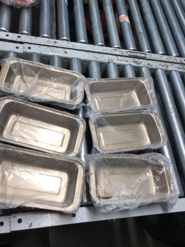 Photo 3 of **MISSING 4 PANS** 
Tanlade 10 Pack Small Nonstick Bread Loaf Pan 10 x 5 x 2.28 Inch Loaf Baking Pan for Homemade Bread Kitchen Baking Pan Tin Home Brownies and Pound Cakes (Gold)