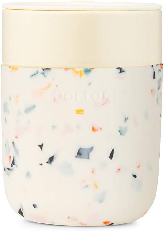 Photo 1 of ***LID CRACKED***
W&P Porter Ceramic Mug w/ Protective Silicone Sleeve, Terrazzo Cream 12 Ounces | On-the-Go | Reusable Cup for Coffee or Tea | Portable | Dishwasher Safe