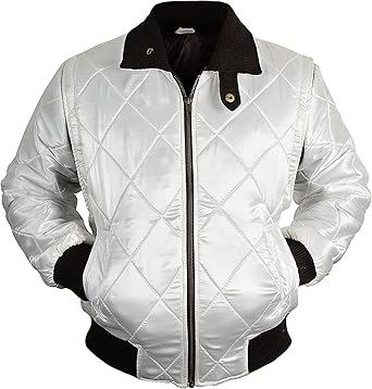 Photo 1 of ***2XS***
Ryan Gosling Drive Jacket - Scorpion Logo Embroidered Quilted Satin Bomber - Black/White Unisex Lightweight Jackets