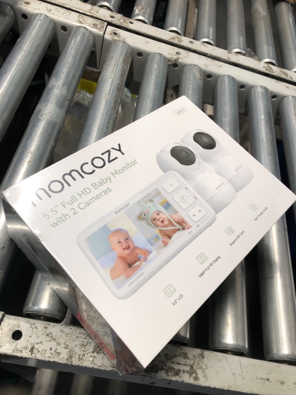 Photo 2 of ***FACTORY SEALED***Momcozy Baby Monitor with 2 Cameras 5.5" 1080P Full HD Split Screen Video Baby Monitor with Camera and Audio, No WiFi 5000mAh Battery, ECO, VOX, Clear Night Vision 1640ft Range (SD Card not Included)