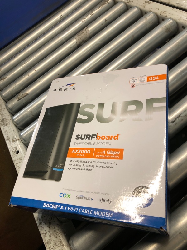 Photo 2 of ***FACTORY SEALED, ITEM OPENED FOR INSPECTION ONLY***ARRIS (G34) - Cable Modem Router Combo - Fast DOCSIS 3.1 Gigabit WiFi 6 (AX3000)