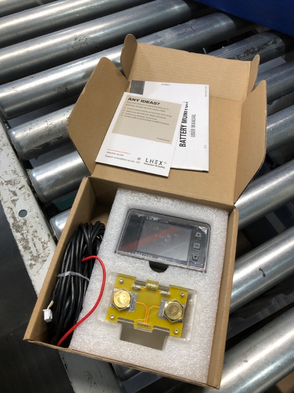 Photo 1 of LNEX 500A Shunt Battery Monitor, 2.4" Color Screen RV Battery Monitor with 16ft Shielded Wire, Support High Low Voltage Programmable Alarm for 8-100V Lifepo4, Lithium Sealed, Gel, Flooded Battery