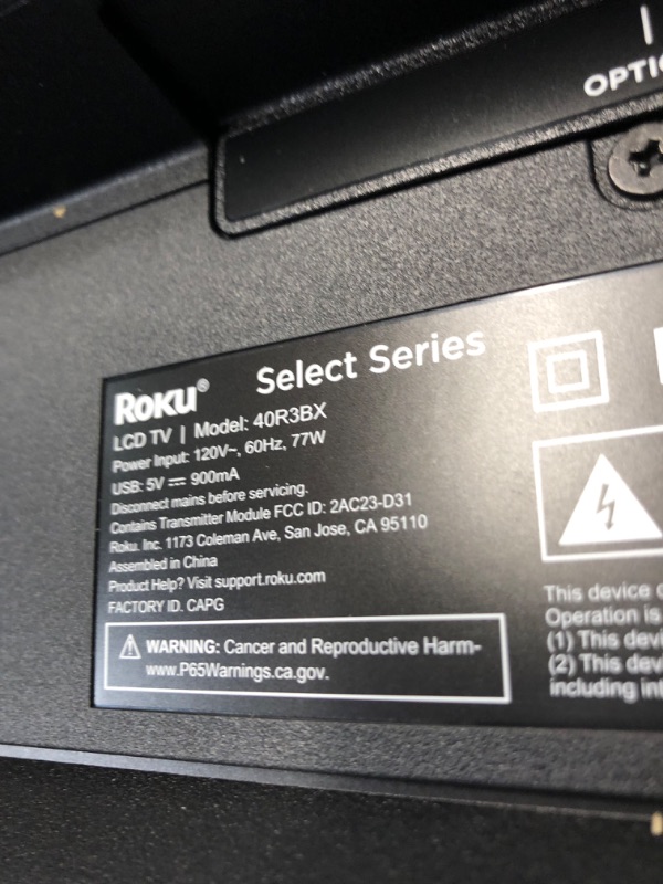 Photo 1 of Roku Smart TV – 40-Inch Select Series 1080p Full HD RokuTV with Roku Voice Remote, Bright Picture, Customizable Home Screen – Live Local News, Sports, Gaming