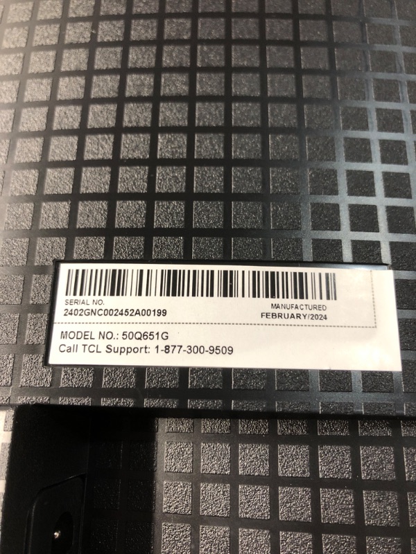 Photo 1 of *MISSING POWER CORD!* *UNTESTED* TCL 50-Inch Q65 QLED 4K UHD Smart TV with Google TV (50Q651G, 2024 Model) Dolby Vision, Dolby Atmos, HDR Pro+, Game Accelerator Enhanced Gaming, Voice Remote, Works with Alexa, Streaming Television