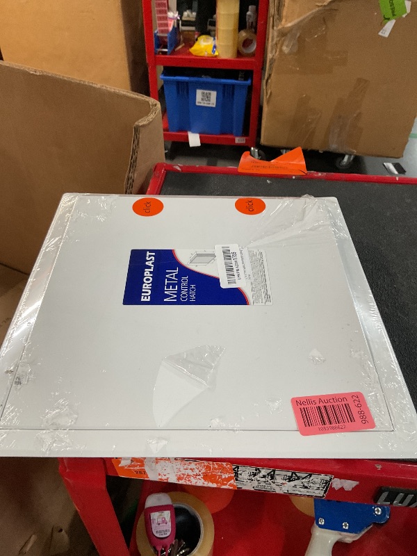 Photo 1 of 12" x 12" Inch Galvanized Steel Access Panel Door with Click Open/Close Mechanism, for Indoor Use, Opening Flap Cover Plate Latch, Inspection Hatch, White Polymer Coating