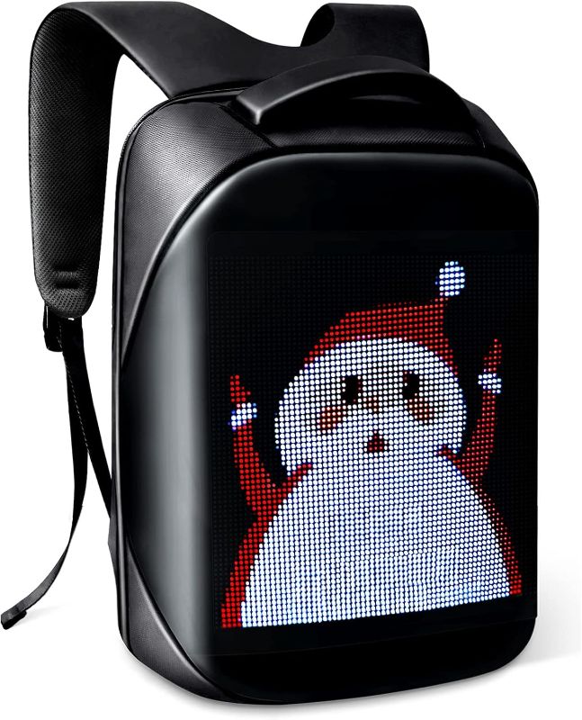 Photo 1 of 
Tesinll Laptop Backpack with LED Display, DIY Fashion Backpack, Waterproof Shoulder Travel Backpack, Gift for Men Women Fits 15.6 Inch Laptop (Black)