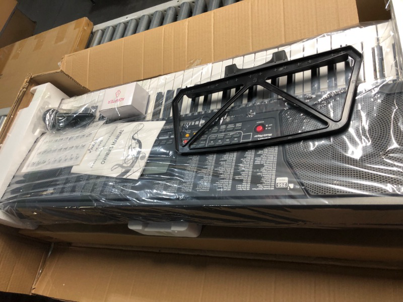 Photo 1 of 61 Key Portable Electronic Keyboard Piano w/Lighted Full Size Keys,LCD,Headphones,X-Stand,Stool,Music Rest