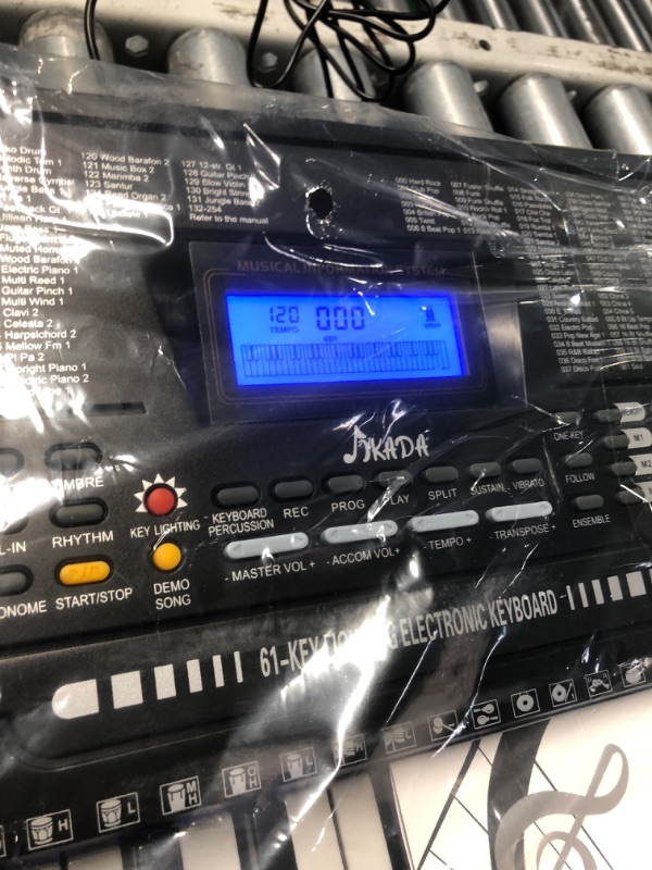 Photo 1 of 61 Key Portable Electronic Keyboard Piano w/Lighted Full Size Keys,LCD,Headphones,X-Stand,Stool,Music Rest
