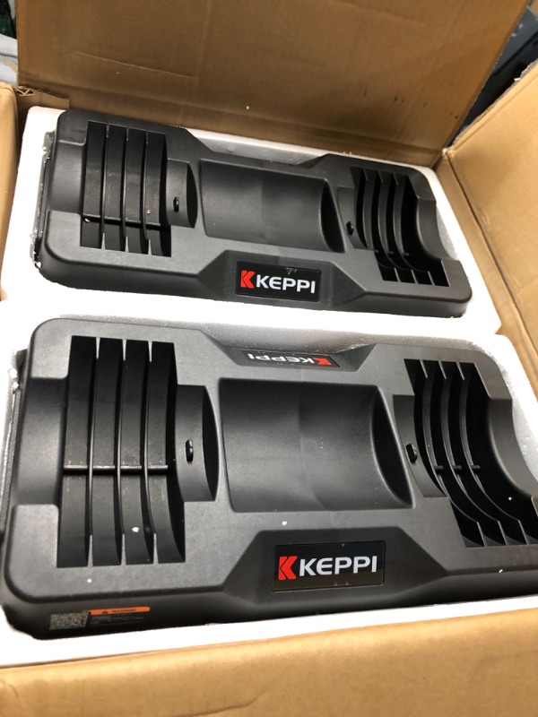 Photo 3 of ***DAMAGED - LOCKING MECHANISM BROKEN***
Keppi Adjustable Dumbbells Set-25lb Dumbbells with Anti-Slip Metal Handle for Exercise and Fitness Fast Adjust Weight 