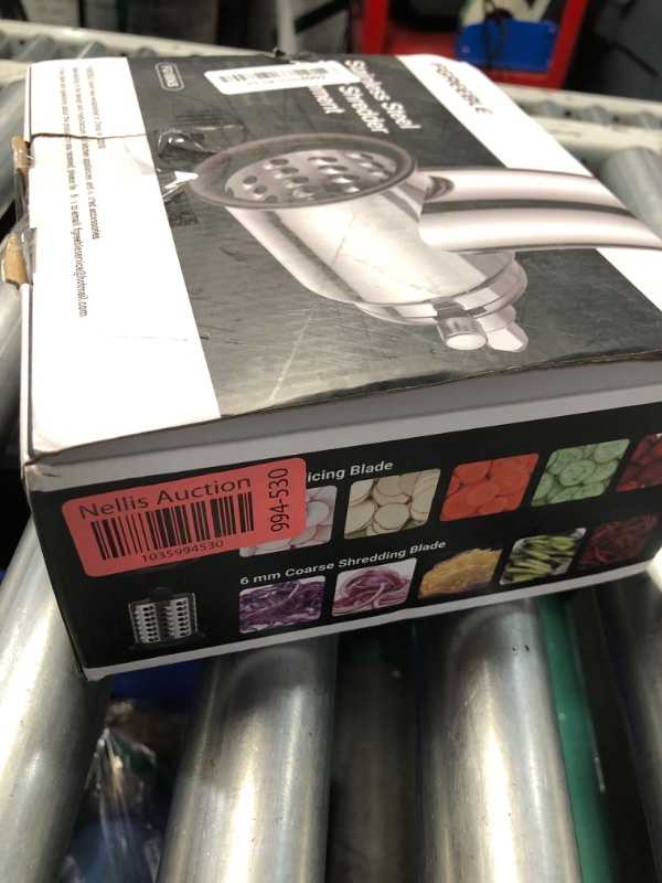 Photo 1 of Stainless Steel Slicer Shredder Attachment for KitchenAid Stand Mixer, Salad Maker with Grinding Powder as kitchen aid shredder attachment, Cheese Grater Kitchen Aid with 4 Blades by FGREEBLE