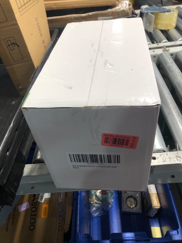 Photo 1 of Bamboo Desk Organizer - Mini Bamboo Desk Drawer Tabletop Storage Organization Box for Office Home Toiletries Supplies (3 Drawer with Shelf)