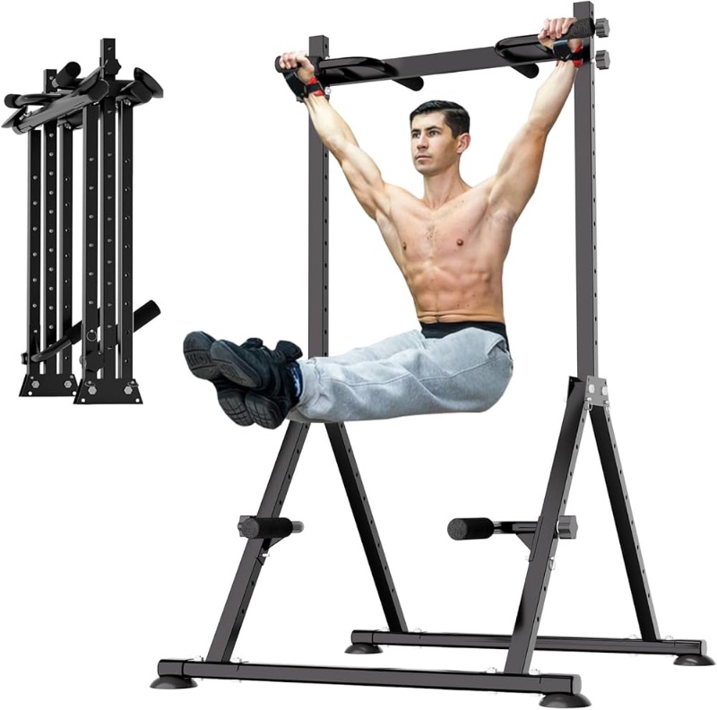 Photo 1 of ***USED - INCOMPLETE - MISSING PARTS - SEE PICTURES***
Foldable Power Tower Pull Up Bar for Home, Adjustable Height Pull Up Dip Station Triangular Structure Pull Up Tower Multifunctional Strength Training Fitness Workout Station