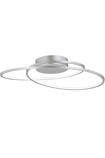 Photo 1 of * MISSING PARTS* Dimmable Modern LED Ceiling Light, Large Geometric White Circular Lighting, Nordic Black Circular Flush Mount Installation, suitable for Kitchen, Dining Room, Living Room, Hallway, and Bedroom ( Color