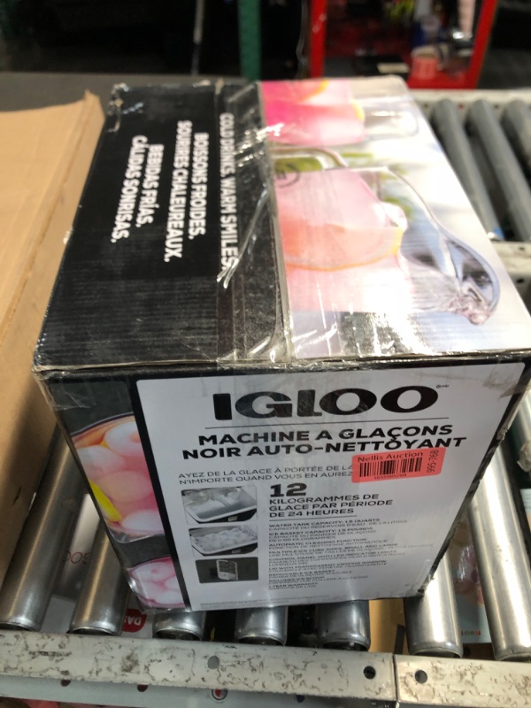 Photo 1 of Igloo Automatic Ice Maker, Self- Cleaning, Countertop Size, 26 Pounds in 24 Hours,9 Large or Small Cubes in 7 Minutes,LED Control Panel, Scoop Included, for Water Bottles,Mixed Drinks,Black