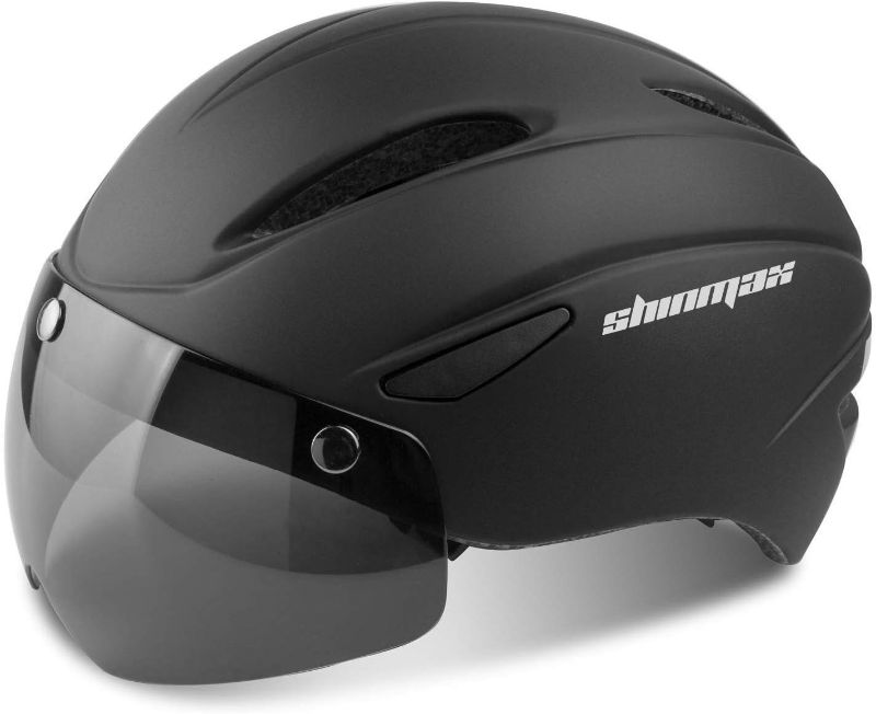 Photo 1 of **MISSING FACE GUARD**Shinmax Bike Helmet for Men Women, Bicycle Helmet with Detachable Magnetic Goggles Adjustable for Adult Road Biking Mountain Cycling Helmet (BC-001) large 
