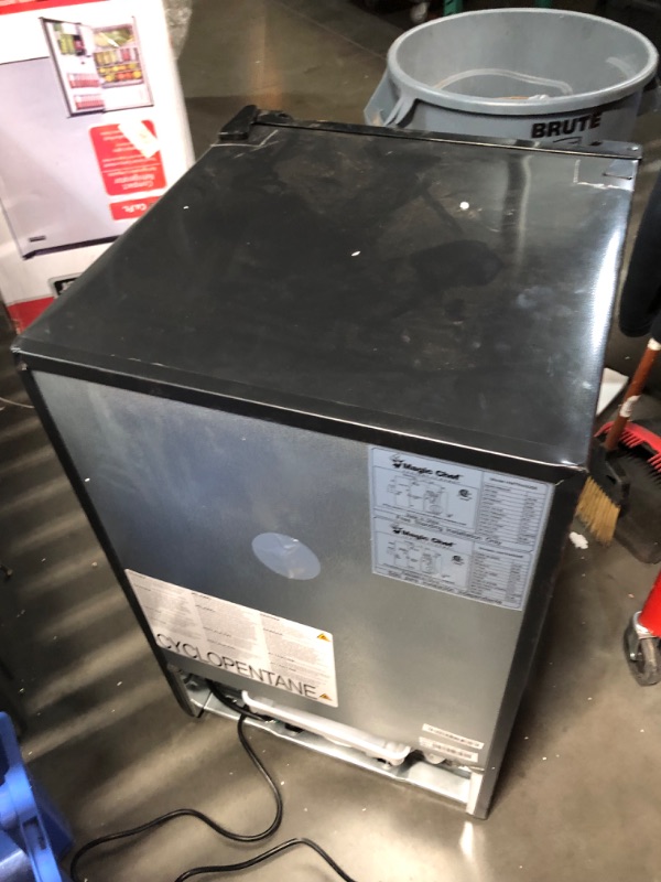 Photo 6 of ***NO PACKAGING - DAMAGED - DENTED - SEE PICTURES - POWERS ON - UNABLE TO TEST FURTHER***
Magic Chef 4.5 cu. ft. Mini Fridge with True Freezer in Stainless Look