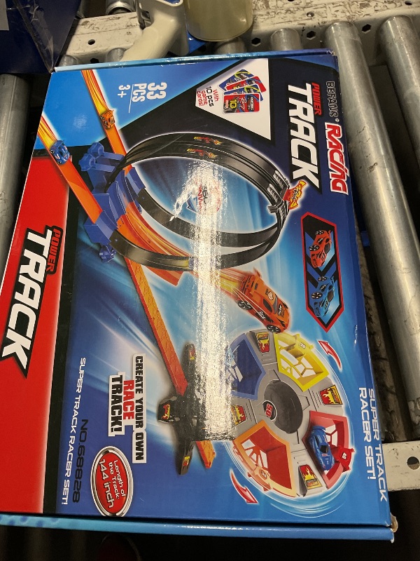 Photo 1 of Race Track Sets, Two-Player Competitive Car Race Track Toys for Kids, 2 High Speed Race Cars, 360° Loop Track Car Toys for Boy Girls Christmas Birthday Gift (B Race Car Set)