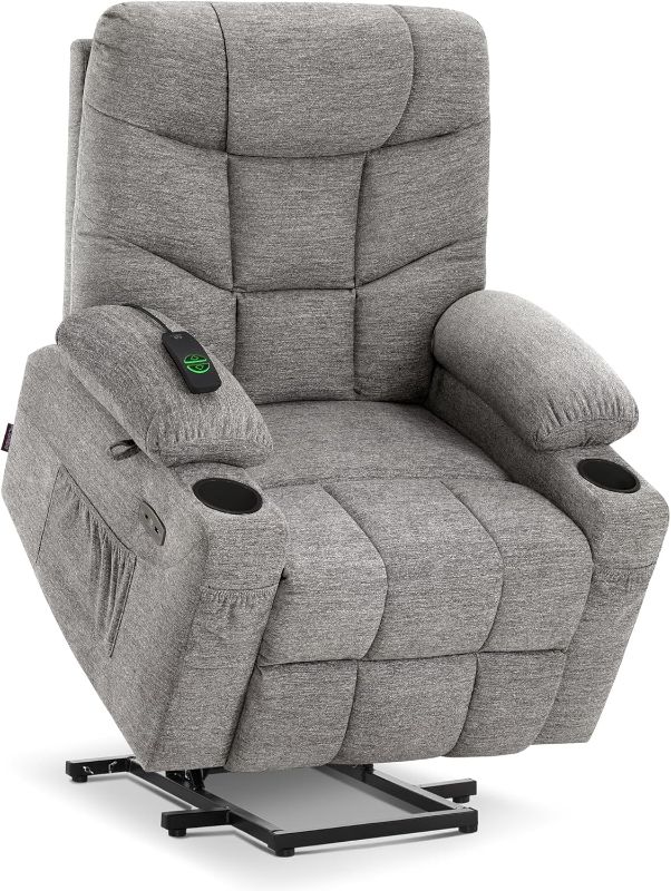 Photo 1 of ***NONREFUNDABLE - INCOMPLETE - SEE COMMENTS***
MCombo Power Lift Recliner Chair with Extended Footrest for Elderly People, Fabric 7287 (Light Grey, Medium-Regular)