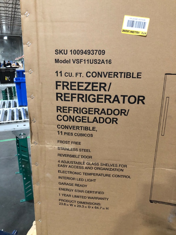 Photo 4 of ***FACTORY SEALED***11 cu. ft. Convertible Auto Defrost Garage Ready Upright Freezer/Refrigerator in Stainless Steel, Energy Star
