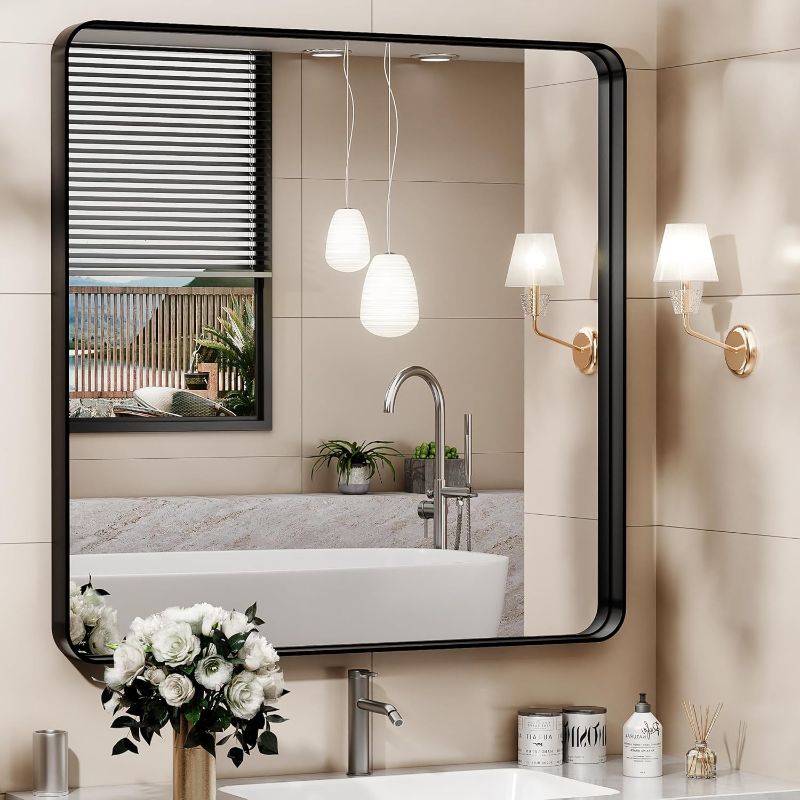 Photo 1 of  32x32 Inch Wall Mirror fpr Bathroom Matte Mirror Black