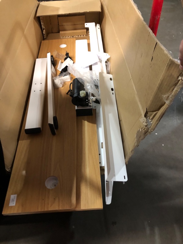 Photo 1 of ***NONREFUNDABLE - MISSING PARTS - SEE COMMENTS***
FLEXISPOT EN1 Bamboo Standing Desk, 55 x 28 Inches Whole-Piece Electric Adjustable Height Desk Sit Stand Desk, Home Office Table Stand up Desk (White Frame + Bamboo Curved Desktop, 2 Packages)