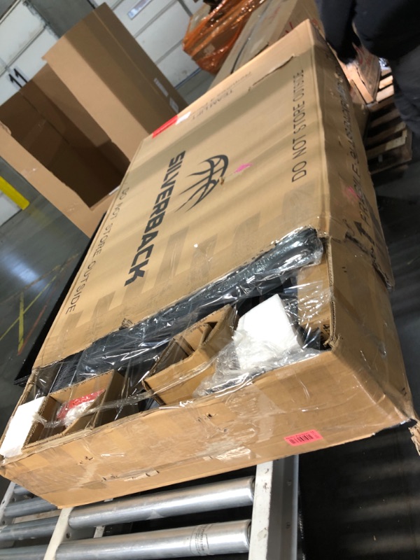 Photo 1 of Silverback Ghost Basketball Goal with 60-Inch Tinted Tempered Glass Backboard