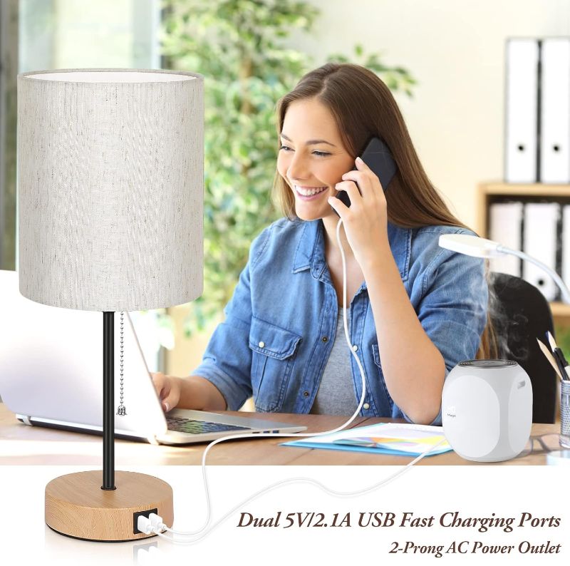 Photo 1 of  Table Lamps with 2 USB Charging Ports and AC Outlet 1PC