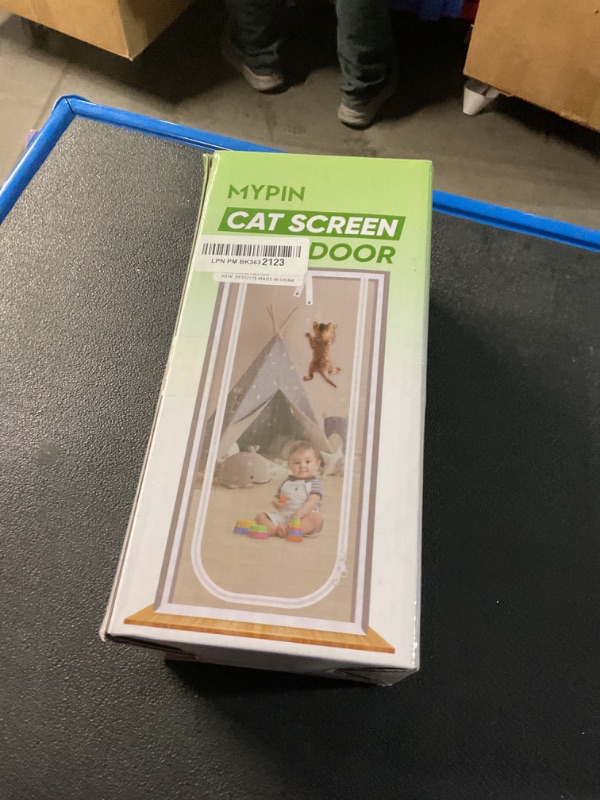 Photo 2 of Reinforced Cat Screen Door, 32”X82” Heavy Duty Pets Proof Screen Door with Bilateral Zipper, Prevent Dogs Cats Running Out from Home, Bedroom, Living Room, Kitchen Patio Door