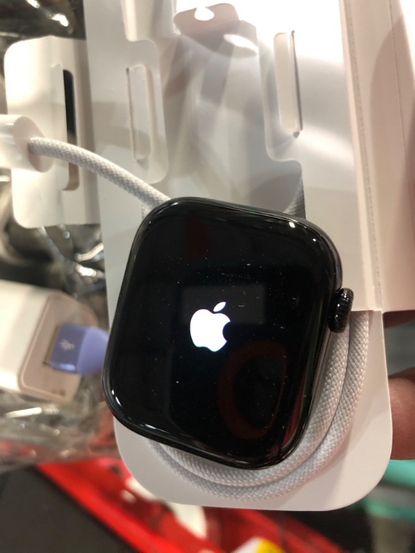 Photo 2 of (MISSING CHARGER) (POWER TESTED) Apple Watch Series 10 [GPS 42mm case] Smartwatch with Jet Black Aluminium Case with Black Sport Band - S/M. Fitness Tracker, ECG App, Always-On Retina Display, Water Resistant