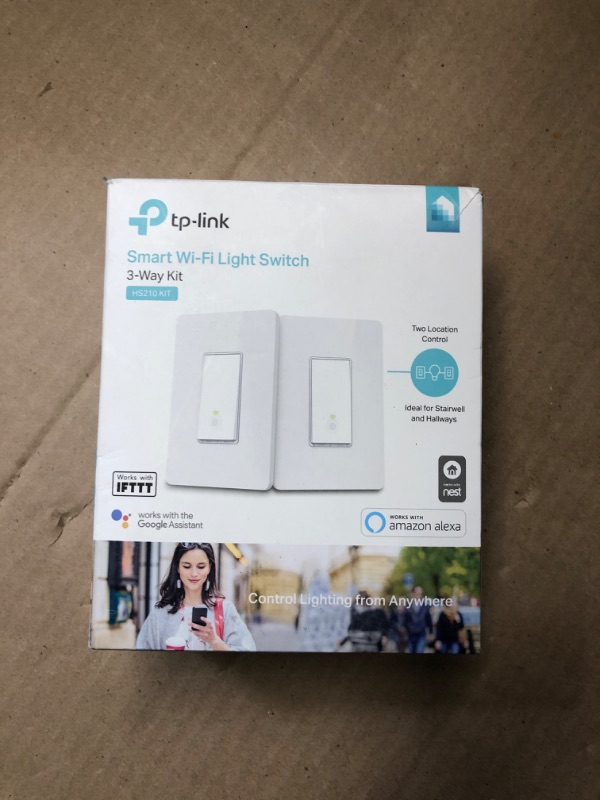 Photo 1 of TP-Link  3 Way Smart Switch, Smart Light Switch Supports Apple HomeKit, Siri, Alexa, Google Assistant & SmartThings, 2.4GHz WiFi Light Switch Neutral Wire Required, Remote Control Timer 2 Pack