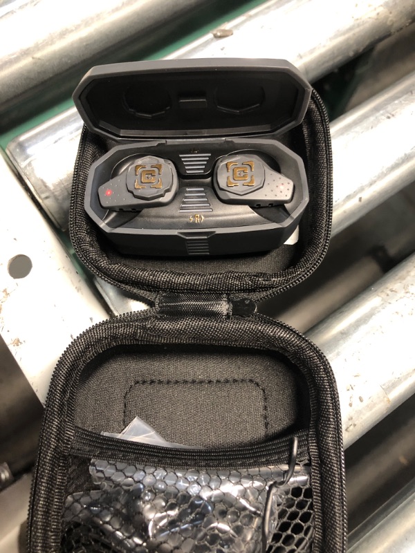 Photo 1 of (power tested) Caldwell E-MAX Shadows Pro - Electronic Hearing Protection with Ambient Sound Amplification, Bluetooth, Rechargeable Case for Shooting, Range