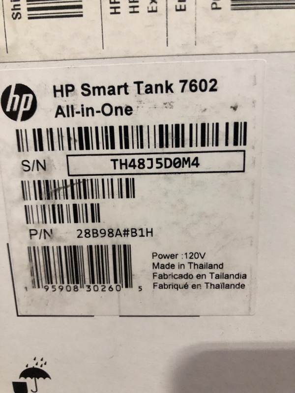 Photo 1 of HP Smart Tank 7602 Wireless All-in-One Ink Tank Printer with 2 years of ink included,Print, scan, copy, fax, Best-for-home, Refillable ink tank (28B98A)