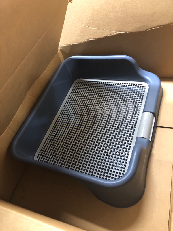 Photo 2 of [PS KOREA] Indoor Dog Potty Tray – with Protection Wall Every Side for No Leak, Spill, Accident - Keep Paws Dry and Floors Clean! (Blue)