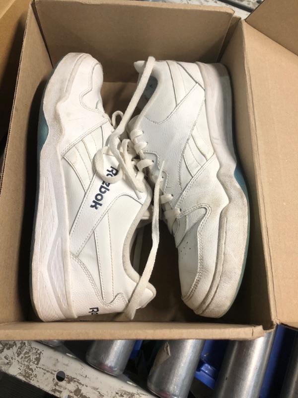 Photo 5 of **HEAVY USAGE, VERY WORN**
Reebok Unisex Court Advance Sneaker, Footwear White/Footwear White/Vector Navy, 11 US Men