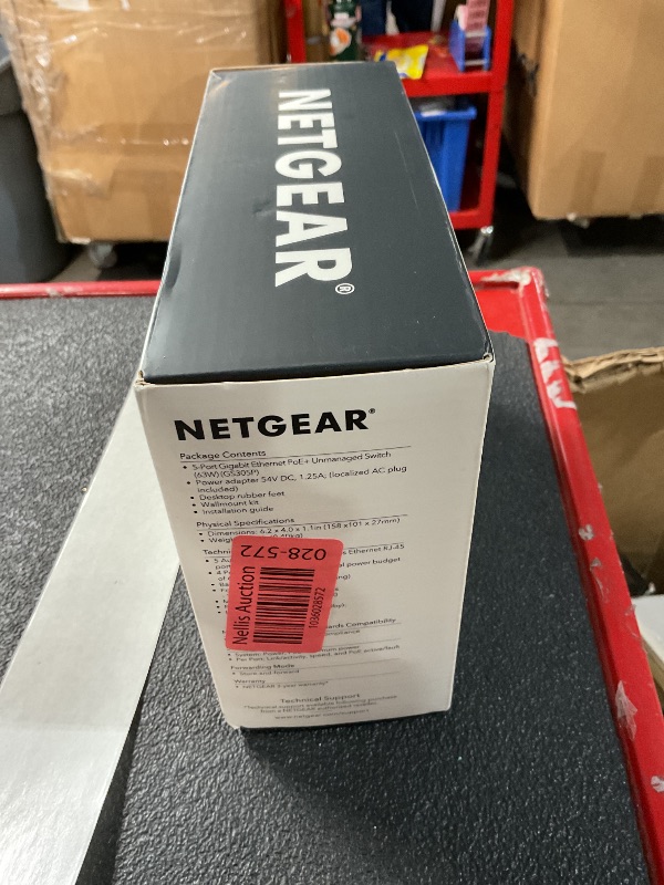 Photo 1 of NETGEAR 5-Port Gigabit Ethernet Unmanaged PoE Switch (GS305P) - with 4 x PoE+ @ 63W, Desktop or Wall Mount