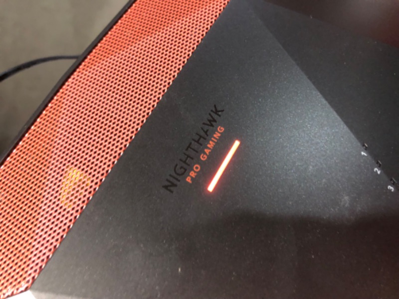 Photo 4 of ***USED - LIGHTS UP WHEN PLUGGED IN - UNABLE TO TEST FURTHER - MISSING ANTENNAS AND OTHER PARTS - SEE PICTURES***
NETGEAR Nighthawk Pro Gaming 6-Stream WiFi 6 Router (XR1000) - Security Features, AX5400 Wireless Speed (up to 5.4Gbps), DumaOS 3.0 Optimizes