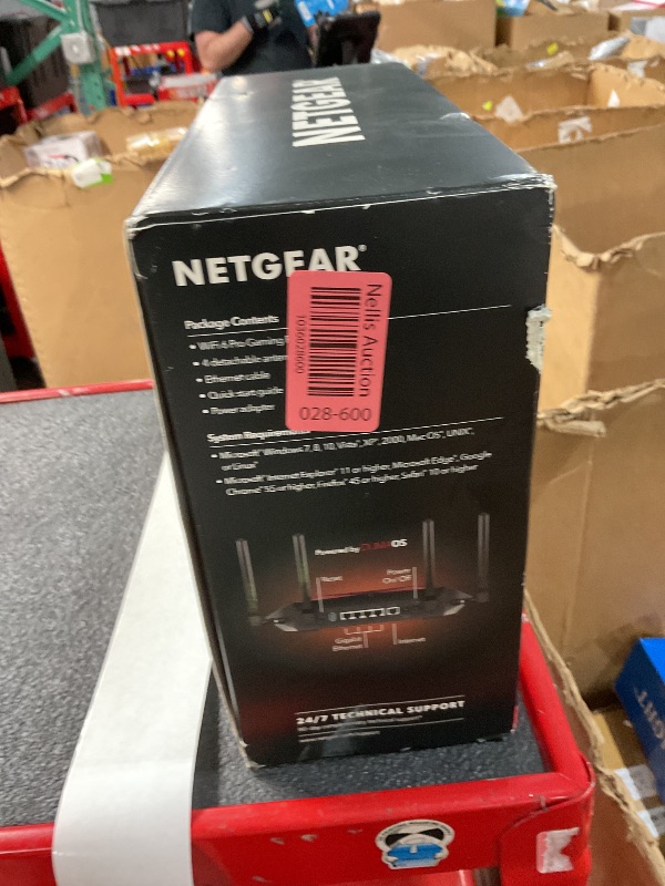 Photo 2 of ***USED - LIGHTS UP WHEN PLUGGED IN - UNABLE TO TEST FURTHER - MISSING ANTENNAS AND OTHER PARTS - SEE PICTURES***
NETGEAR Nighthawk Pro Gaming 6-Stream WiFi 6 Router (XR1000) - Security Features, AX5400 Wireless Speed (up to 5.4Gbps), DumaOS 3.0 Optimizes