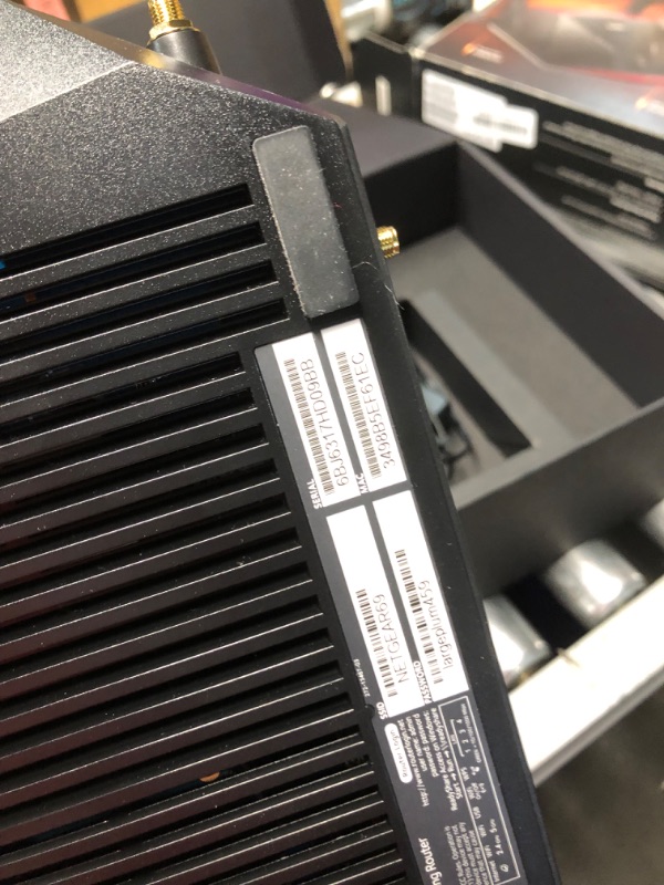 Photo 6 of ***USED - LIGHTS UP WHEN PLUGGED IN - UNABLE TO TEST FURTHER - MISSING ANTENNAS AND OTHER PARTS - SEE PICTURES***
NETGEAR Nighthawk Pro Gaming 6-Stream WiFi 6 Router (XR1000) - Security Features, AX5400 Wireless Speed (up to 5.4Gbps), DumaOS 3.0 Optimizes