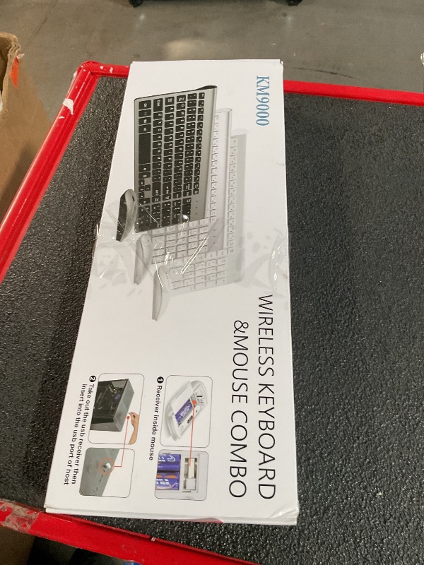 Photo 1 of Wireless Keyboard and Mouse Ultra Slim Combo, TopMate 2.4G Silent Compact USB 2400DPI Mouse and Scissor Switch Keyboard Set with Cover, 2 AA and 2 AAA Batteries, for PC/Laptop/Windows/Mac-Silver White